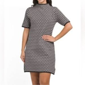 NWT Nicole Miller sweater dress mini heart print S